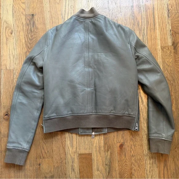 All Saints Olive Leather Jacket - Picture 8 of 11
